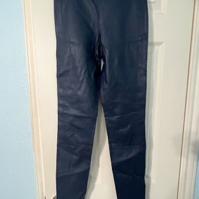 Theory Leather Leggings Size 0 Dark Blue